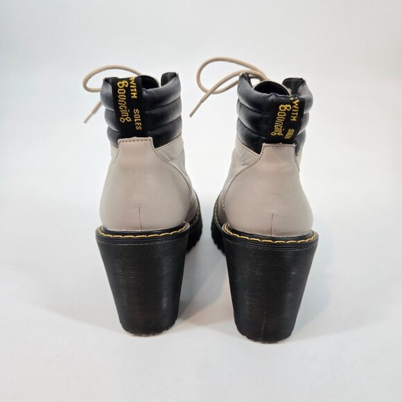 Dr. Martens Taupe Persephone Lace Up Heeled Ankle Boots Women's Size US 7 EU 38 - Picture 4 of 12